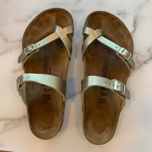 Womens Mayari Gold Birkenstock Sandals size 40